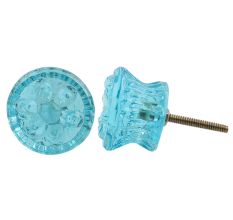 Turquoise Power Drum Glass Drawer Knob Online